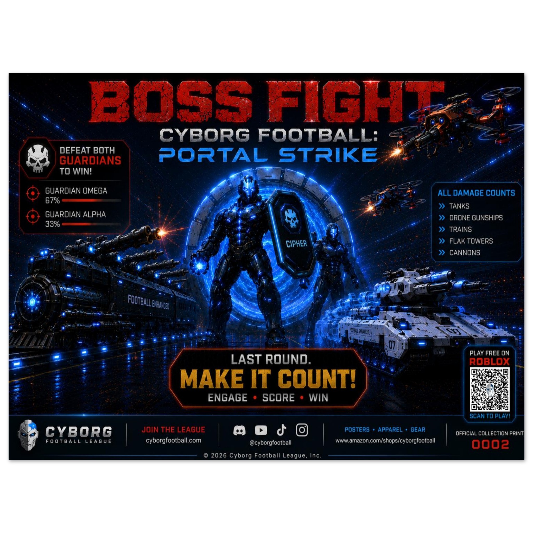 Official Poster:  Cyborg Football: Portal Strike BOSS FIGHT